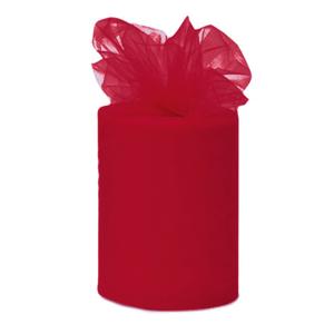 Tule stof op rol - donkerrood - 7.5cm x 20meter - Organza/mesh decoratie stoffen