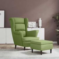 Fauteuil met voetenbank fluweel lichtgroen