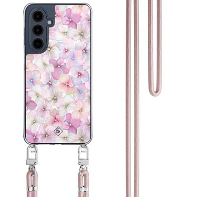 Samsung Galaxy A16 hoesje met rosegoud koord - Hortensia