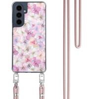 Samsung Galaxy A16 hoesje met rosegoud koord - Hortensia