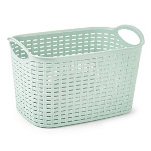Opbergmand/kastmandje - 6,4 liter - mintgroen - kunststof - 19 x 29 x 18 cm