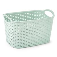 Opbergmand/kastmandje - 6,4 liter - mintgroen - kunststof - 19 x 29 x 18 cm