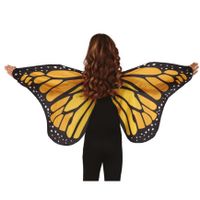 Verkleed vleugels vlinder - geel/zwart - voor kinderen - Carnavalskleding/accessoires - thumbnail