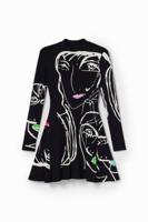 Korte skaterjurk met gezichten - BLACK - XL