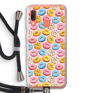 Pink donuts: Samsung Galaxy A20e Transparant Hoesje met koord