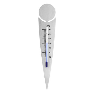 TFA Bloempot Thermometer - 22 cm - binnen/buiten - RVS - ruimte voor labels