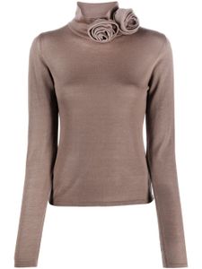 Blumarine t-shirt à appliqué fleur - Marron