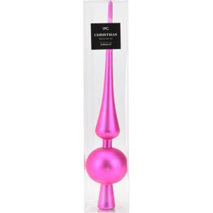 Kerstboom piek - fuchsia roze - 29,5 cm - kunststof - mat -kerstpiek