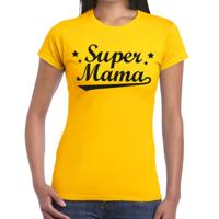 Super mama cadeau t-shirt - geel - voor dames - verjaardag - moederdag - uit liefde