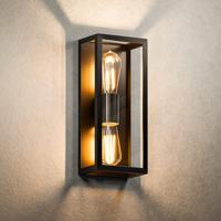 Alma Smart Wandlamp LED - Wifi + Bluetooth - 14 Watt 1612lm - Dimbaar - 1800K-6500K - 2x E27 ST64 Filament lichtbron - IP44 Waterdicht - Up Down lamp - Zwart - Google Home, Amazon Alexa en Siri