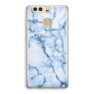 Blauw marmer: Huawei P9 Transparant Hoesje