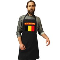 Belgische vlag keukenschort/ barbecueschort zwart heren en dames   -