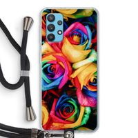 Neon bloemen: Samsung Galaxy A32 4G Transparant Hoesje met koord Neon bloemen: Samsung Galaxy A32 4G Transparant Hoesje met koord