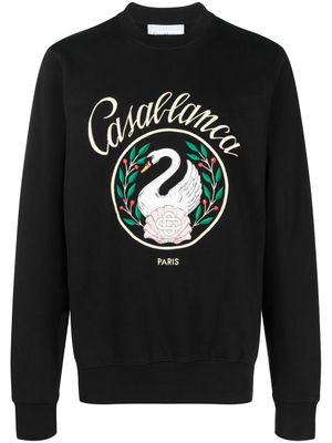 Casablanca sweat à motif Emblem de Cygne brodé - Noir