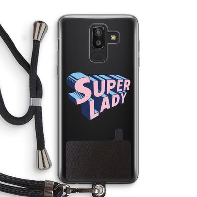 Superlady: Samsung Galaxy J8 (2018) Transparant Hoesje met koord