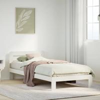 Bedframe zonder matras massief grenenhout wit 90x200 cm