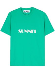 Sunnei t-shirt en coton biologique à logo imprimé - Vert