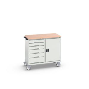 Bott Verso Mobiele Kast | 1050x550x965mm | 6 Laden | 1 Deur | Top Tray | RAL 7035 - 16927124.16