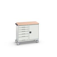 Bott Verso Mobiele Kast | 1050x550x965mm | 6 Laden | 1 Deur | Top Tray | RAL 7035 - 16927124.16 Bott Verso Mobiele Kast | 1050x550x965mm | 6 Laden | 1 Deur | Top Tray | RAL 7035 - 16927124.16
