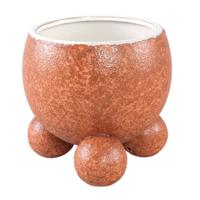 PTMD bloempot malinda xl oranje 20 cm | 6 stuks