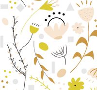 Bloemen behang bloemen en stippen