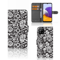 Samsung Galaxy A22 4G | M22 Hoesje Black Flowers