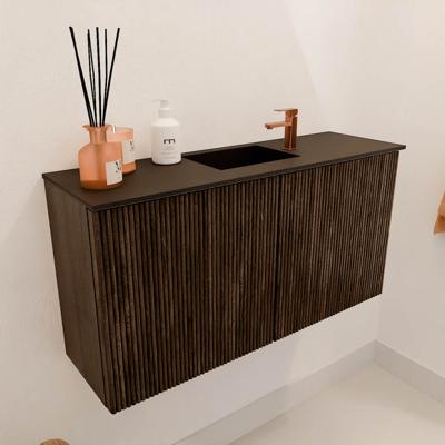 Toiletmeubel Mondiaz Joya | 80 cm | Meubelkleur Walnut | Faye wastafel Urban Midden | 1 kraangat Toiletmeubel Mondiaz Joya | 80 cm | Meubelkleur Walnut | Faye wastafel Urban Midden | 1 kraangat