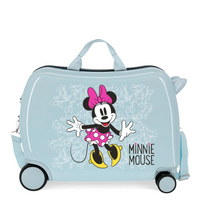 Disney Rolling Suitcase 4 Wheels Enjoy The Day Minnie Mouse Light Grey - thumbnail