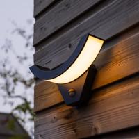 Leeds - LED Wandlamp met sensor - 10 watt 780 lumen - Bewegingssensor en schemerschakelaar - 3000K warm wit licht - Zwart - IP65 voor binnen en buiten