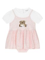 Dolce & Gabbana Kids robe superposée à logo imprimé - Rose