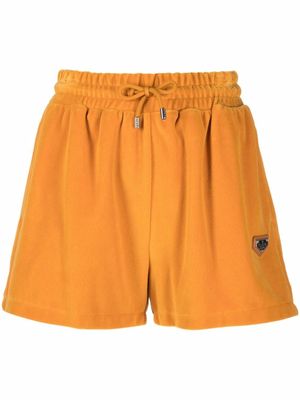 Philipp Plein short de sport à plaque logo - Jaune