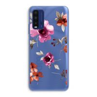 Geschilderde bloemen: Xiaomi Redmi 9T Transparant Hoesje