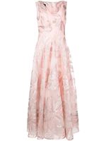 Talbot Runhof robe longue à fleurs en jacquard - Rose - thumbnail