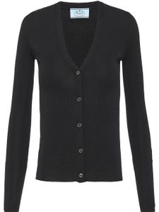 Prada cardigan en cachemire à col v - Noir