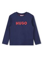 HUGO KIDS t-shirt en coton biologique à logo imprimé - Bleu - thumbnail