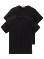 Schiesser - 2p Shirt - American Crew-Neck - zwart, Maat:2XL