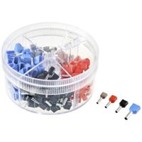 TRU COMPONENTS TC-11599332 Assortiment adereindhulzen 0.75 mm², 2.5 mm² Volledig geïsoleerd Grijs, Rood, Zwart, Blauw 200 stuk(s) - thumbnail