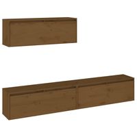 The Living Store TV-meubel Hangkast - Massief Grenenhout - 100 x 30 x 35 cm (B x D x H) - Honingbruin