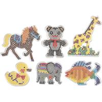 Creativ Company Onderplaat, eend, olifant, giraf, beer, paard en een vis, afm 10x11-13x16,5 cm, medium, 6 stuk/ 1 doos