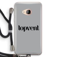 Topvent Grijs Zwart: HTC U Play Transparant Hoesje met koord