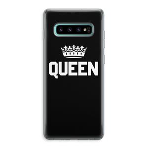 Queen zwart: Samsung Galaxy S10 Plus Transparant Hoesje