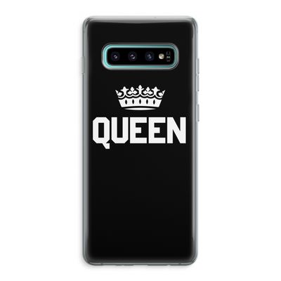 Queen zwart: Samsung Galaxy S10 Plus Transparant Hoesje