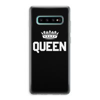 Queen zwart: Samsung Galaxy S10 Plus Transparant Hoesje