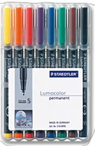 Staedtler 313 WP8 permanente marker Zwart, Blauw, Bruin, Groen, Oranje, Rood, Violet, Geel 1 stuk(s)