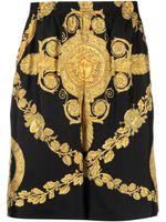 Versace short en soie à imprimé Barocco - Noir