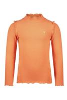 Like Flo Meisjes top rib met col - Soft oranje