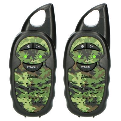 Alecto FR-05CAMO - Set van twee walkie talkies voor kinderen, tot 3 kilometer bereik, camouflage