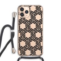 Geometrisch patroon: iPhone 11 Pro Max Transparant Hoesje met koord