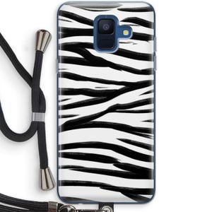 Zebra pattern: Samsung Galaxy A6 (2018) Transparant Hoesje met koord