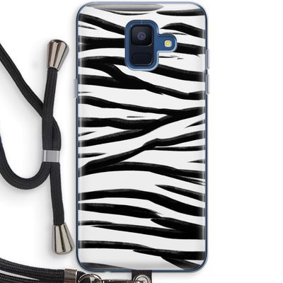 Zebra pattern: Samsung Galaxy A6 (2018) Transparant Hoesje met koord
